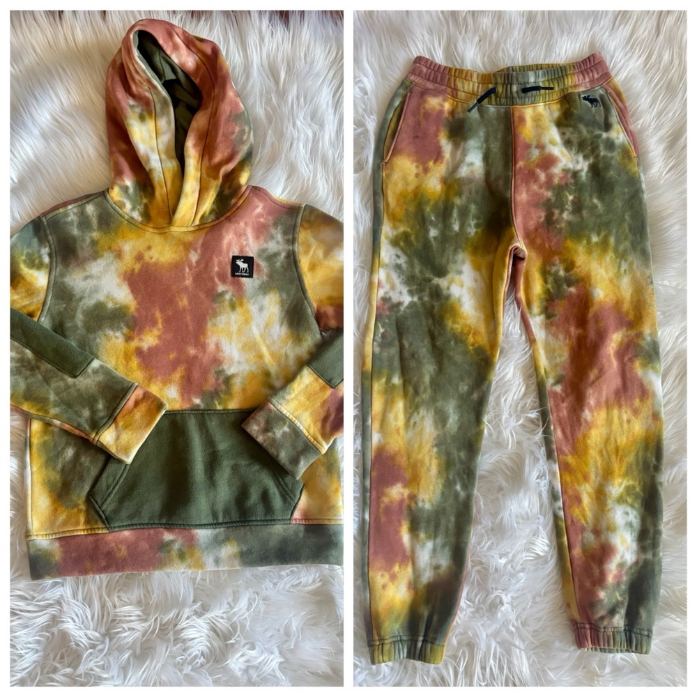 S O L D!!!!!Abercrombie Kids Multicolor Tie-Dye Hoodie and sweatpants set